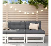 Gecheer Divani Centrali con Cuscini 2 pz Legno Massello di Pino Bianco,Divano Modulare da Esterno,Set Divani da Esterno,Combinazione Libera,Divani Modulari,#F