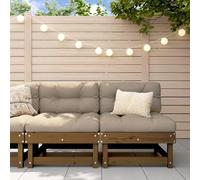 Gecheer Divani Centrali con Cuscini 2pz in Legno Massello di Pino Miele,Divano Modulare da Esterno,Set Divani da Esterno,Combinazione Libera,Divani Modulari,#F