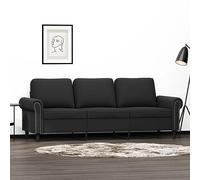 Gecheer Divano 3 Posti in Velluto Moderno per Soggiorno, Nero, 212x77x80 cm, da Salotto