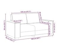 Gecheer Divano a 2 posti in lino 120 cmSet Divani da Esterno