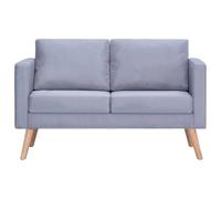 Gecheer Divano a 2 Posti in Tessuto Grigio ChiaroSet divani similpelle elegante