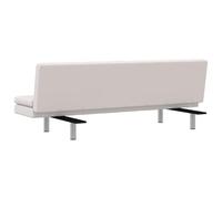 Gecheer Divano Letto con 2 Cuscini Similpelle Regolabile Bianco CremaSet divani similpelle elegante