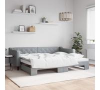 Gecheer Divano Letto con Letto Estraibile Grigio Chiaro 90x200 Tessuto,Struttura,Telaio,Letto,Giroletto,Singolo,Matrimoniale,Struttura Letto,Moderna,Letto con Doghe,J3197426