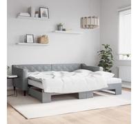 Gecheer Divano Letto Estraibile Materassi Grigio Chiaro 90x200 Tessuto,Struttura,Telaio,Letto,Giroletto,Singolo,Matrimoniale,Struttura Letto,Moderna,Letto con Doghe,J3197444