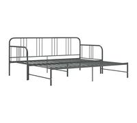 Gecheer Divano Letto Estraibile, Struttura Letto Singolo, Grigio in Metallo 90x200 cm