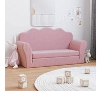 Gecheer Divano Letto per Bambini a 2 Posti, Poltroncina, Mini Divano, Divanetto per Bimbi in Morbido Peluche Rosa