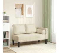 Gecheer Divano Moderno 2 Posti Crema in Similpelle, Divano Letto 116.5 x 62 x 57.5 cm