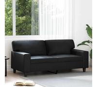 Gecheer Divano moderno a 3 posti in similpelle nera, 174 x 77 x 80 cm