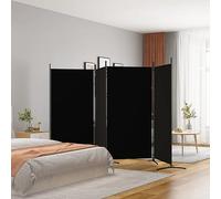 Gecheer Divisorio a 4 Pannelli Nero 346x180 cm in Tessuto,Divisorio Separè,Divisore Pieghevole,Separé Divisorio Interno,Paravento da Interni/Balcone,Protezione della Privacy,P350265