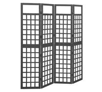 Gecheer Divisorio a 4 Pannelli per Stanza e Patio - Graticcio Decorativo per Esterni e Ambienti, Paravento Supporto per Piante Rampicanti in Legno Massello Abete Nero 161x180 cm