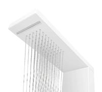 Gecheer Doccia a Pioggia, Cascata e Massaggio - Pannello Doccia in Alluminio Bianco Opaco con Pomelli Cromati