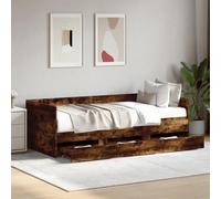 Gecheer Dormeuse,Struttura,Divano Letto,Singolo,Moderno,2 Posti,con 3 Cassetti,in Truciolato,Rovere Fumo,90x200 cm,Telaio Divano Letto Singolo 2 Posti Legno,Divano 2 Posti,Divano Letto Singolo