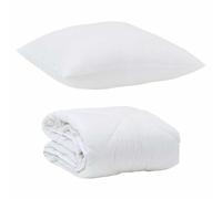 Gecheer Duvet con Cuscino 2 Pezzi, Copripiumino Microfibra Bianco Imbottitura Poliestere Leggero per Tutte le Stagioni, Camera da Letto Moderna Minimalista