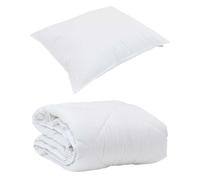 Gecheer Duvet con Cuscino 2 Pezzi, Copripiumino Morbido Leggero Microfibra Bianca per Tutte le Stagioni, Design Linee Pulite per Camera da Letto