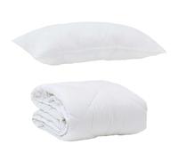 Gecheer Duvet con Cuscino, set 2 pezzi per tutte le stagioni Bianco in microfibra, imbottitura poliestere confortevole, design rettangolare elegante per arredamento camera da letto contemporaneo