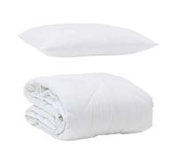 Gecheer Duvet per tutte le stagioni, copripiumino 2 pezzi bianco in microfibra, design rettangolare moderno, materiale resistente e morbido, perfetto per camera da letto minimalista