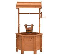 Gecheer Fioriera e Pozzo dei Desideri, Fioriera da Esterno Balcone, Pozzo Decorativo 40x40x84 cm in Legno di Abete