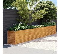 Gecheer Fioriera Rialzata da Giardino 578x50x69 cm in Acciaio Corten,Fioriera da Giardino,Aiuola Rialzata,Letto Rialzato da Giardino,Fioriera da Esterno Grande,Letto per Orto Rialzato
