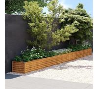 Gecheer Fioriera Rialzata da Giardino 580x50x36 cm in Acciaio Corten,Fioriera da Giardino,Aiuola Rialzata,Letto Rialzato da Giardino,Fioriera da Esterno Grande,Letto per Orto Rialzato