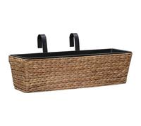 Gecheer Fioriere in giacinto intrecciato, set di 2 vasi per piante da esterno con inserti rimovibili, decorazione giardino e terrazzo, resistenti alle intemperie, complemento arredo