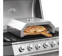 Gecheer Forno per pizza con pietra ceramica, barbecue a gas in acciaio inox, base smaltata, 49 x 35 x 15,5 cm, per feste all'aperto