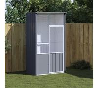 Gecheer Gabbia,per Uccelli,da Giardino,Esterno,in Acciaio Zincato,Antracite,115x78x200 cm,Gabbia per Ucellini,Voliera per Ucelli Acciaio,Voliera per Pappagalli,Gabbia per Uccelli da Esterno