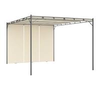 Gecheer Gazebo da giardino con tenda laterale, 4 x 3 x 2,25 m, colore crema, gazebo pieghevole per feste, campeggio, matrimoni, grigliate, eventi all'aperto