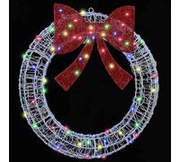 Gecheer Ghirlanda LED Multicolore, 75 cm Acrilico, Decorazione Natalizia con Fiocco Decorativo, per Case Moderne e Tradizionali
