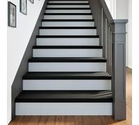 Gecheer Gradini 8 pz Marrone Scuro 90x25x2 cm Legno Massello RovereBattiscopa Scale Argento