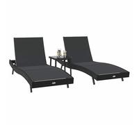 Gecheer Lettini prendisole 3 pcs Nero 40 x 40 x 40.5 cm Poly RattanPoltrona Massaggio Reclinabile