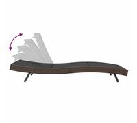 Gecheer Lettino 1-persona Marrone 197 x 70 x 82 cm Poly RattanPoltrona Massaggio Reclinabile