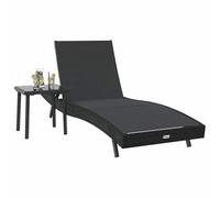 Gecheer Lettino con cuscino -persona 2 pcs Nero 40 x 40 x 40.5 cm Poly RattanPoltrona Massaggio Reclinabile