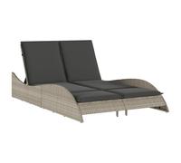 Gecheer Lettino, Polyrattan Grigio Chiaro 114x205x73 cm con Cuscini per Giardino