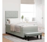 Gecheer Letto a Box Spring con Materasso & Panchina Grigio Chiaro 80x200 cm VellutoLetti moderni