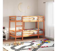 Gecheer Letto a Castello, Letto Basso e Alto con Scala Sicura e Doghe Incluse, 80x200 cm, Legno Massello di Pino, per Camere da Letto Strette o Camerette Bambini Over 6 Anni