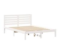Gecheer Letto Bianco a Scomparsa, 135 x 190 cm, Legno di Pino, Design Elegante, Per Stanza da Letto Moderna