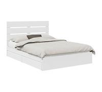 Gecheer Letto con Contenitore Bianco 140x190 cm, legno multistrato, spazio di archiviazione, per arredamento urbano
