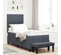 Gecheer Letto con Rete a Molle con Materasso & Panchina Grigio Scuro 80x200 cm VellutoLetti moderni