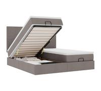 Gecheer Letto Pouf con Materasso a Molle Insacchettate, 180x200cm, Tessuto Poliestere, Supporto Personalizzato, Sollevamento Idraulico, per Stanza da Letto