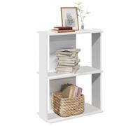 Gecheer Libreria a 3 Ripiani Bianca 60x30x80 cm in Legno Multistrato,Mobiletto,Mobile Porta CD,Libreria,Scaffale Porta CD,Dvd,Archiviazione,Libreria Cubi,Porta CD a Colonna,Libreria Divisorio,P860256