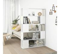 Gecheer Libreria divisorio bianco lucido legno ingegneria, scaffale per libri con vano portaoggetti, libreria per soggiorno, camera da letto, casa