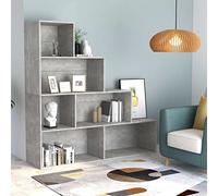 Gecheer Libreria/Divisorio Grigio Cemento, Librerie Moderne Armadio Porta CD Scaffale Porta CD, Mobili Scaffale da Terra, Libreria per Soggiorno, Camera da Letto, Ufficio 155x24x160 cm in Truciolato