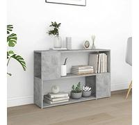 Gecheer Libreria Divisorio,Scaffale Moderno in Truciolato,Mobile Porta Libri Portaoggetti,Scaffale Espositore per Decorazioni,Salvaspazio, per Ufficio, Studio, Salotto,100x24x63 cm,Grigio Cemento