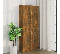 Gecheer Libreria,Mobiletto,Armadietto,Mobile,Armadio con 2 Ante,Armadio di Stoccaggio Armadio da Pavimento,Libreria per Soggiorno,Libreria Scaffale,Rovere Fumo 82,5x30,5x185,5 cm in Legno Multistrato