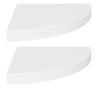 Gecheer Mensole angolari sospese, 2 pezzi bianche 35x35x3,8 cm MDF, per pareti
