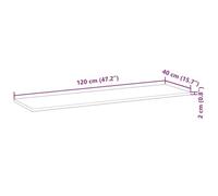Gecheer Mensole da Parete 2 pz 120x40x2 cm Legno Acacia Non TrattatoMensole Legno Naturale