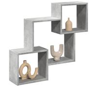 Gecheer Mobile a Parete 78x18x71 cm Grigio Cemento Legno Multistrato, Armadio Sospeso, Pensile da Cucina, Soggiorno, Mobile da Bagno da Parete, Pensile