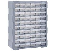 Gecheer Mobile Contenitore con 60 Cassetti 38x16x47,5 cm,Cassettiera Box Organizer Porta Minuteria per Officina,Cassetti Multiuso,Scatole per Cucito in Plastica/Scatole per Componenti