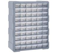 Gecheer Mobile Contenitore con 60 Cassetti,Cassettiera Box Organizer Porta Minuteria per Officina,Cassetti Multiuso,Scatole per Cucito in Plastica/Scatole per Componenti,Artigianato,38x16x47,5 cm