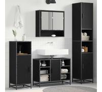 Gecheer Mobile da Bagno con porta Rovere nero 35 x 37.5 x 188.5 cmMobile Bagno in Rovere